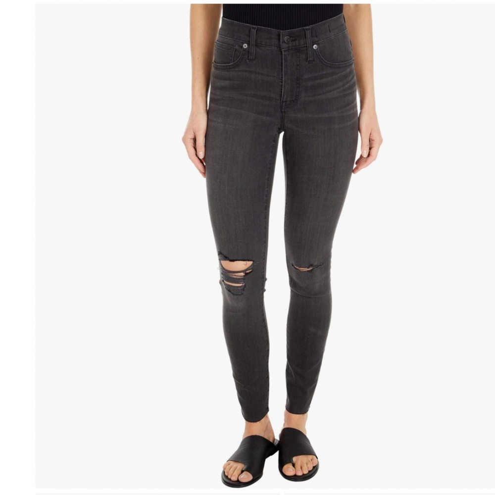 Madewell Curvy High-Rise Skinny Distressed Black Jeans NWOT Size 27
